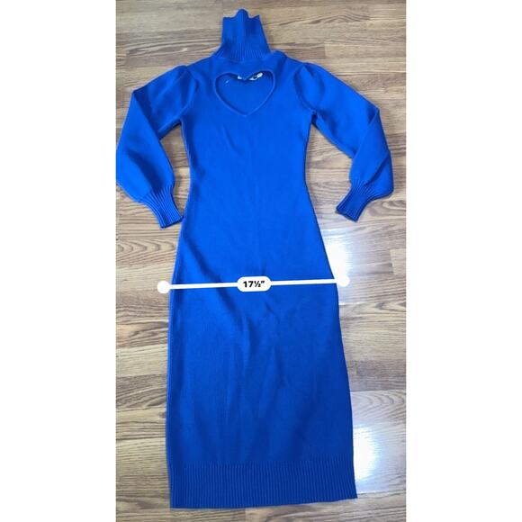 FARM Rio cobalt blue Heart Neckline Blue Knit Dress size XS - Picture 6 of 13